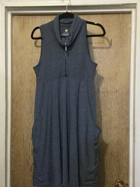 Dakini blue/gray laggin look dress large over sized pockets size medium 17 P2P